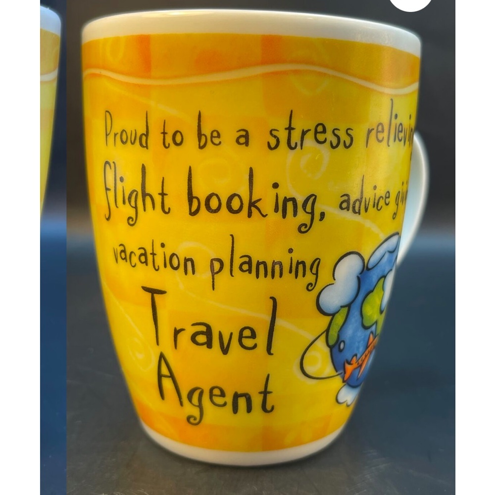 Travel Agent Mug Porcelain H&H 4"  10oz